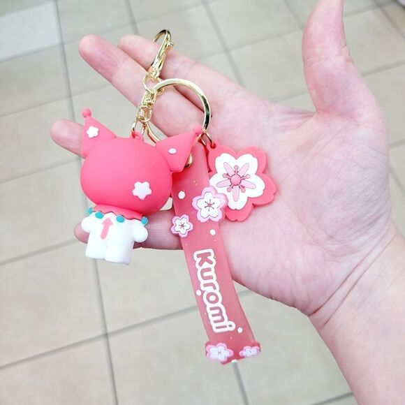 Brand New Sanrio Kuromi Pink Sakura Keychain - Picture 2 of 5